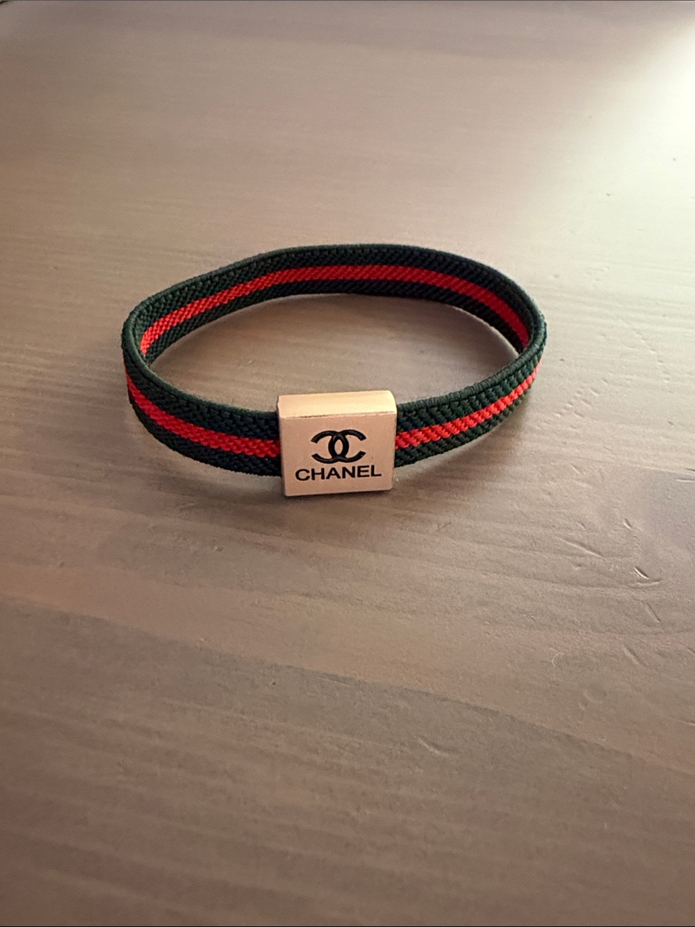Black & Red Designer-Inspired Elastic Bracelet